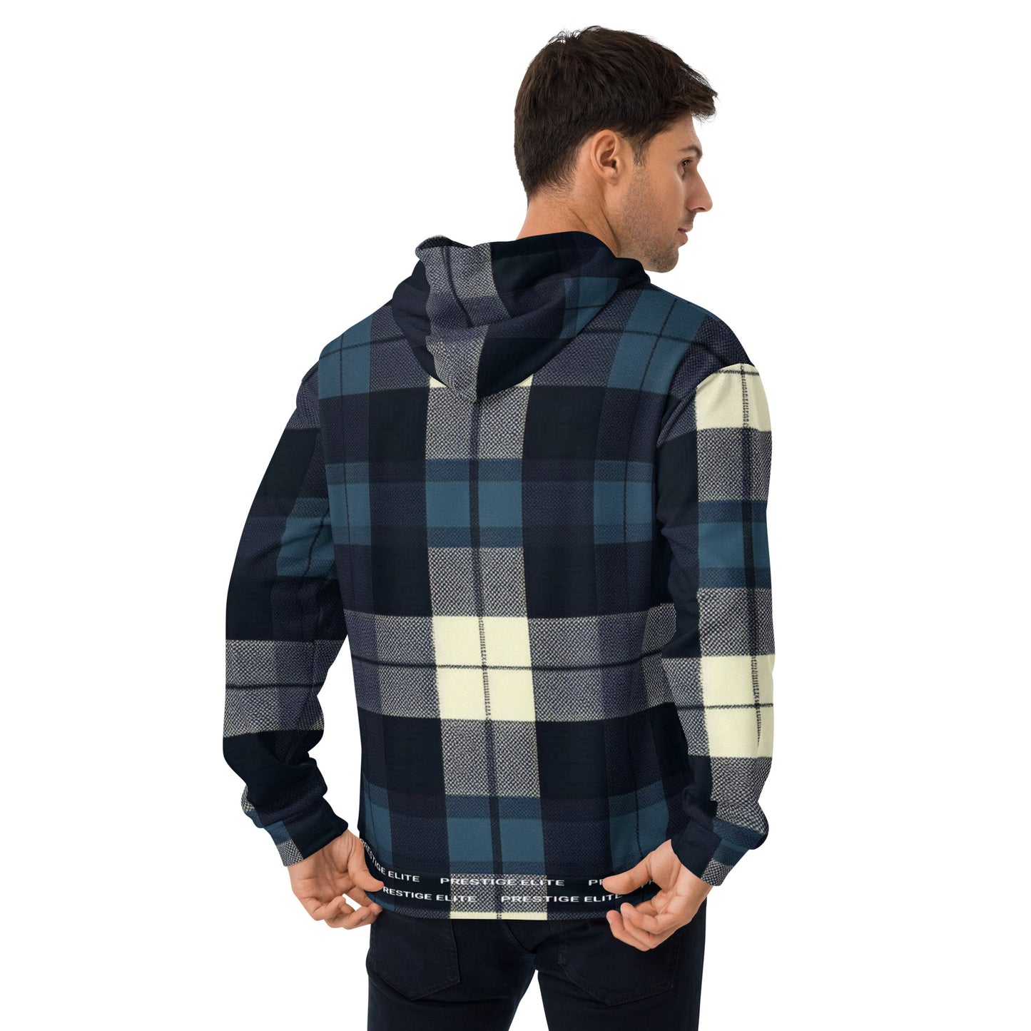 Men's Navy Plaid Hoodie