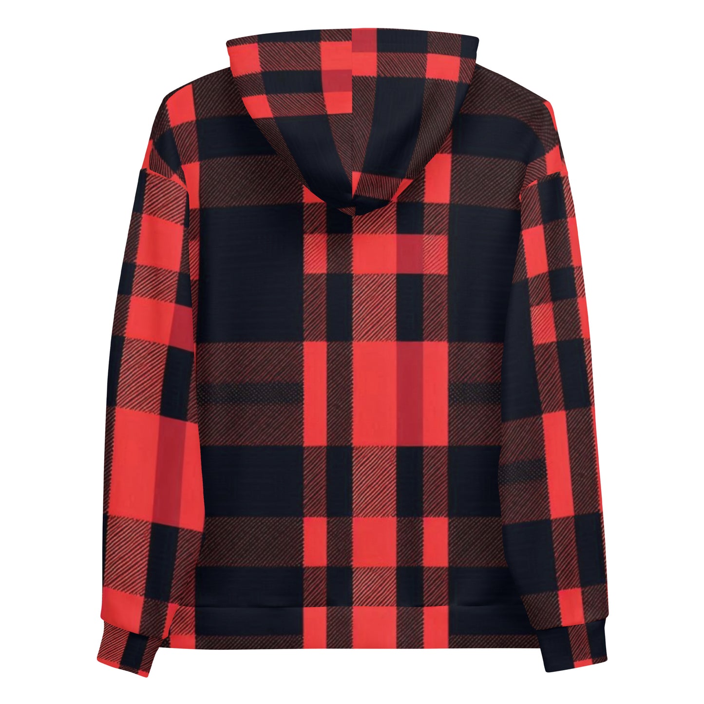 Women's Red and Black Plaid Hoodie