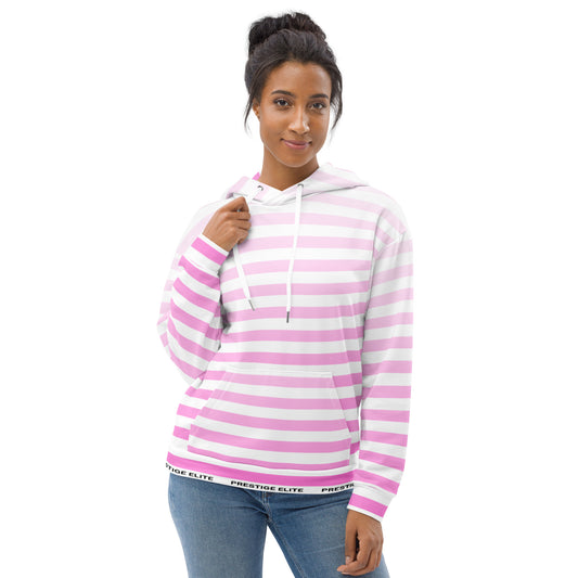 Women's Faded Pink Striped Hoodie