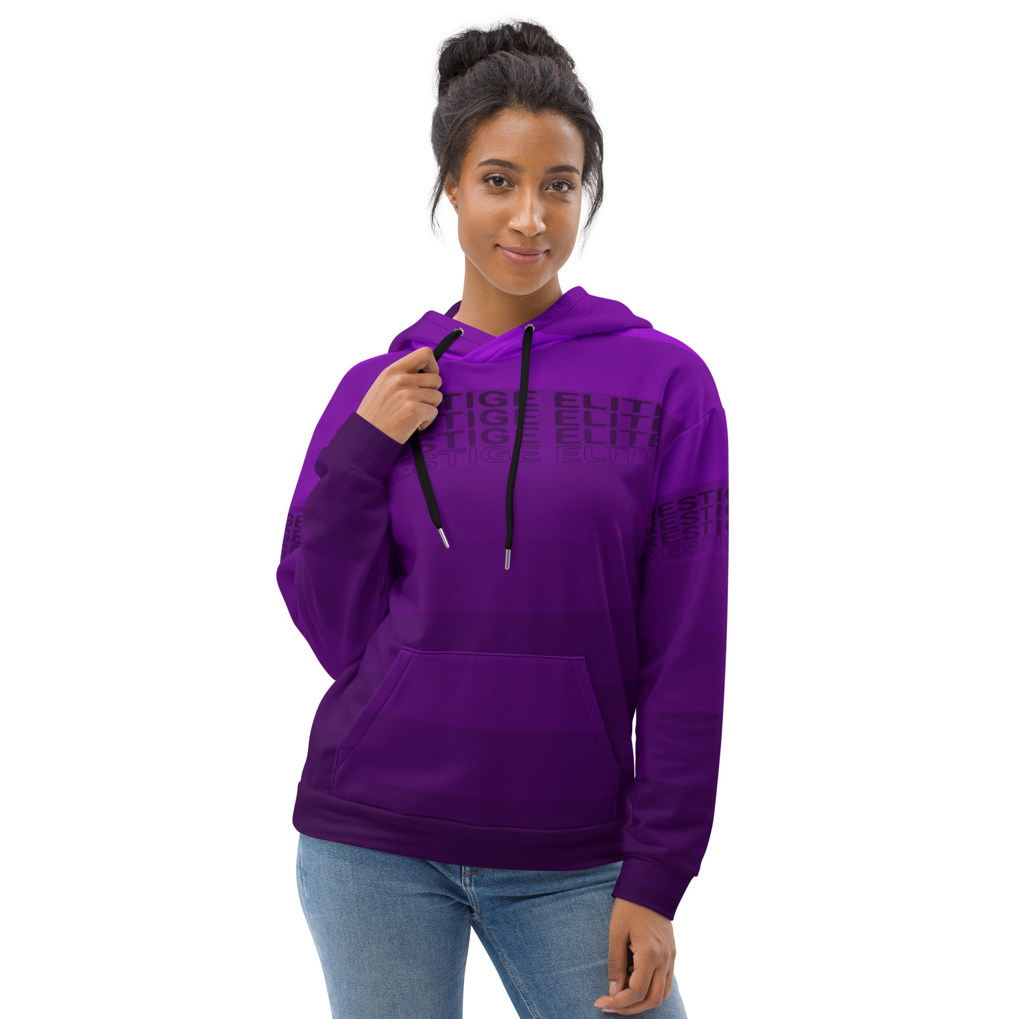 Women s Purple Stripes Hoodie Prestige Elite Apparel