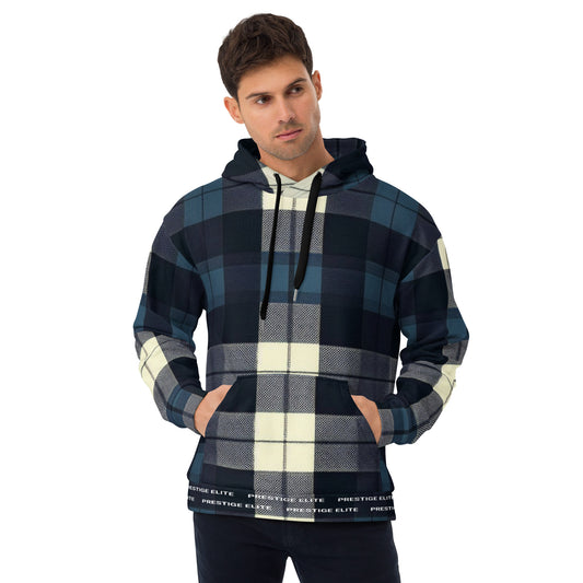 Men's Navy Plaid Hoodie