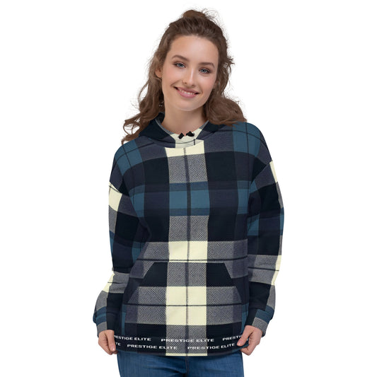 Women's Navy Plaid Hoodie