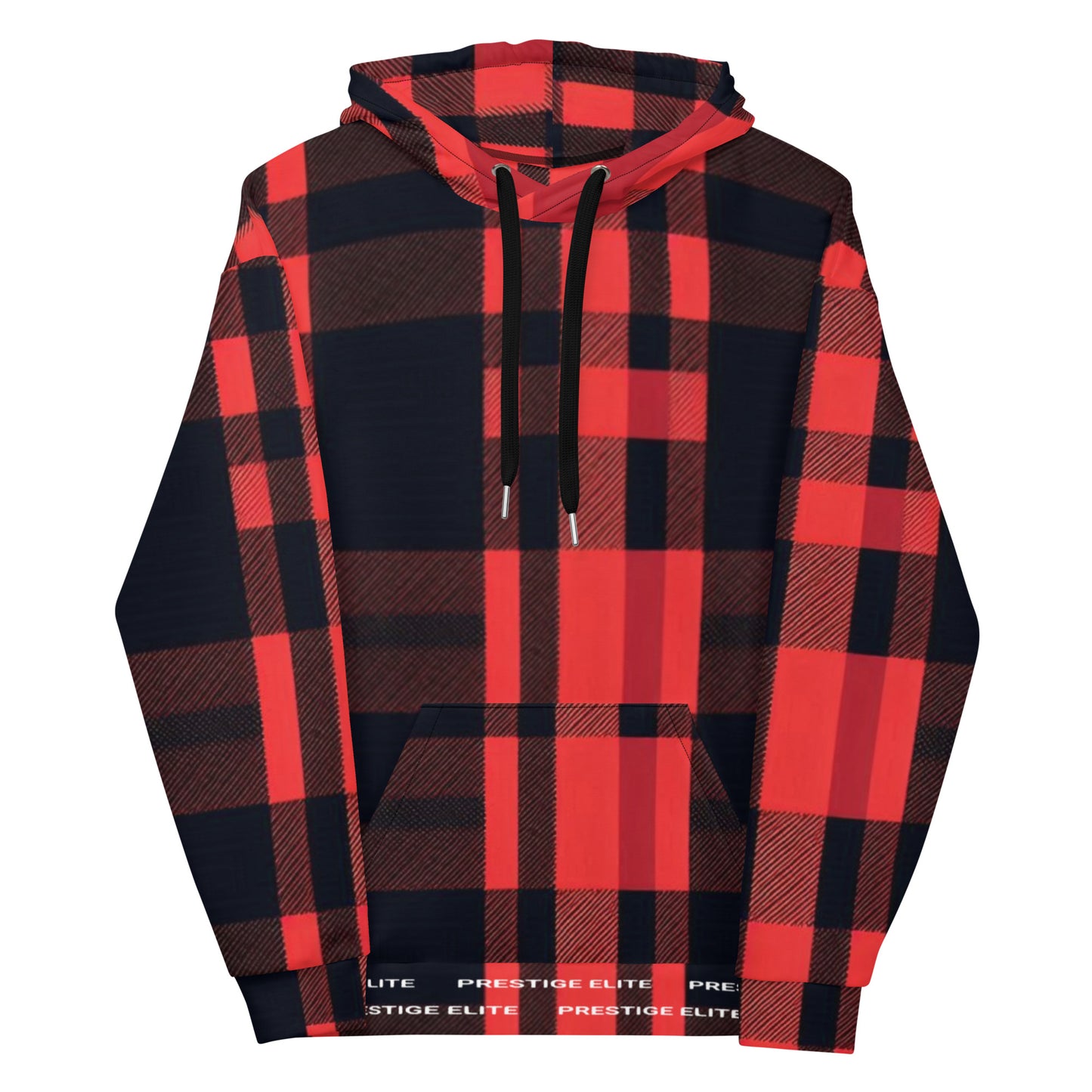 Women's Red and Black Plaid Hoodie