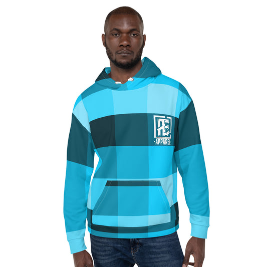 Men's Blue Plaid Hoodie