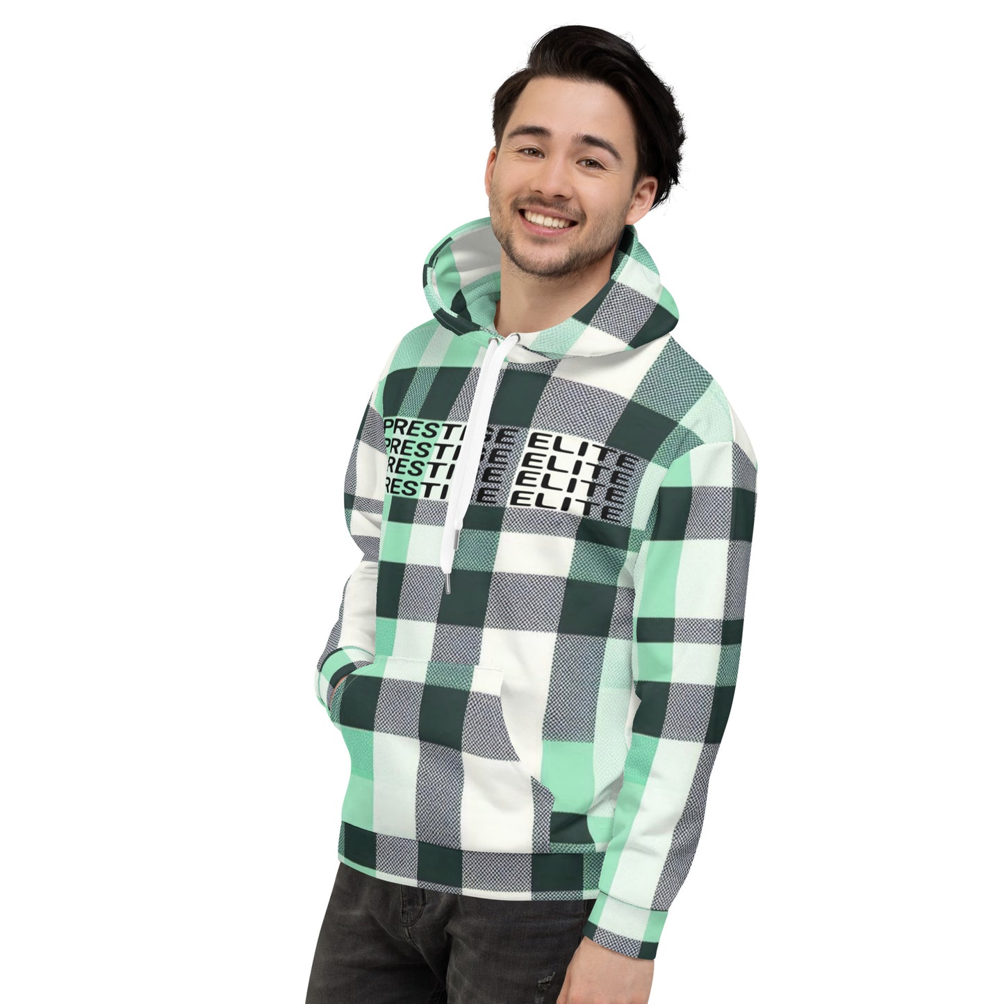 Men's Mint Plaid Hoodie