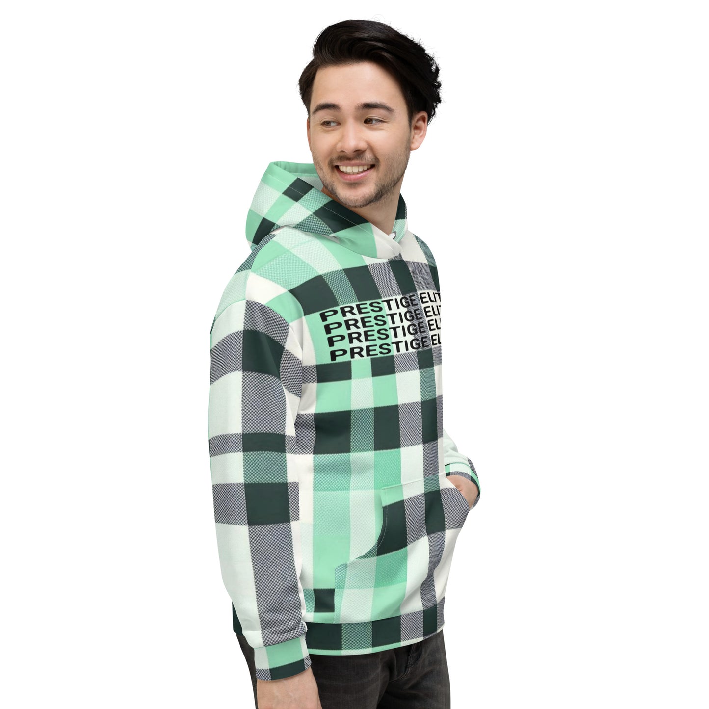 Men's Mint Plaid Hoodie