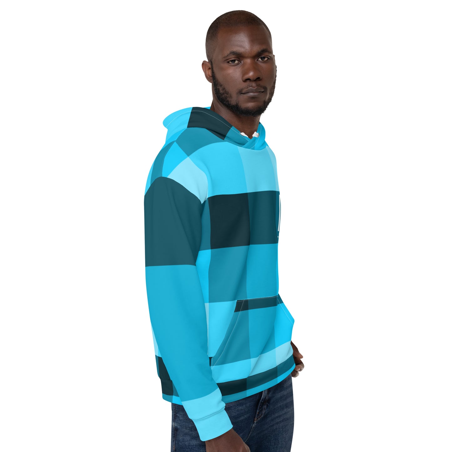 Men's Blue Plaid Hoodie